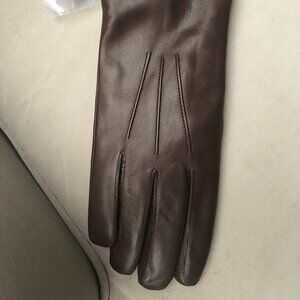FratelIi Orsini Men's Italian Brown lambskin leather gloves  w/rabbit fur lining